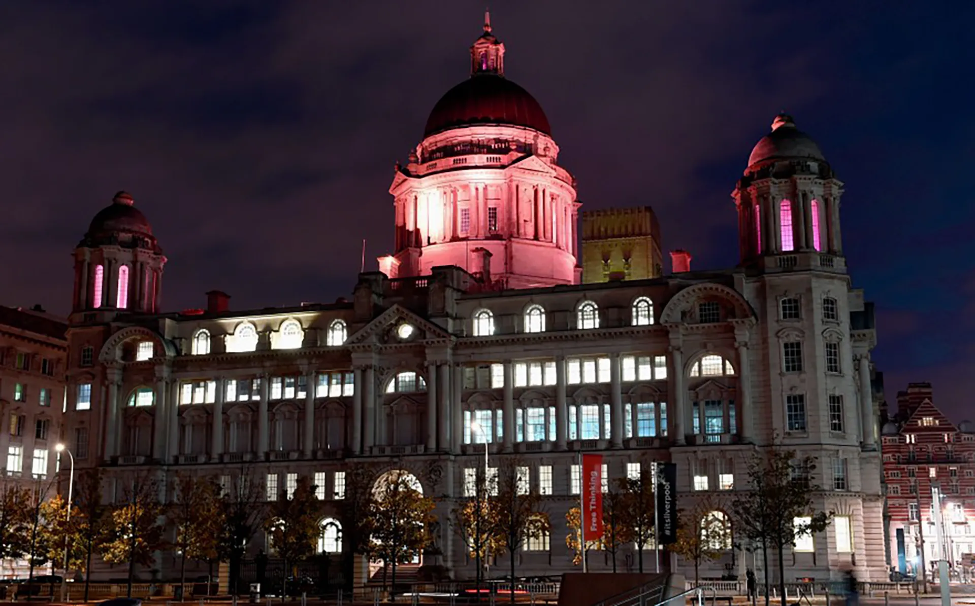 Port of Liverpool building pink for Wear It Pink